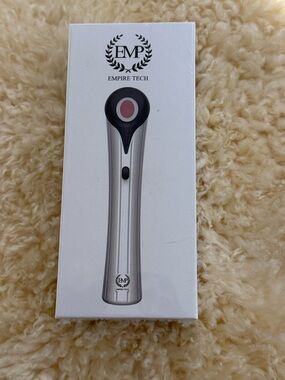 Silver Facial Beauty Device with Pink Treatment Head